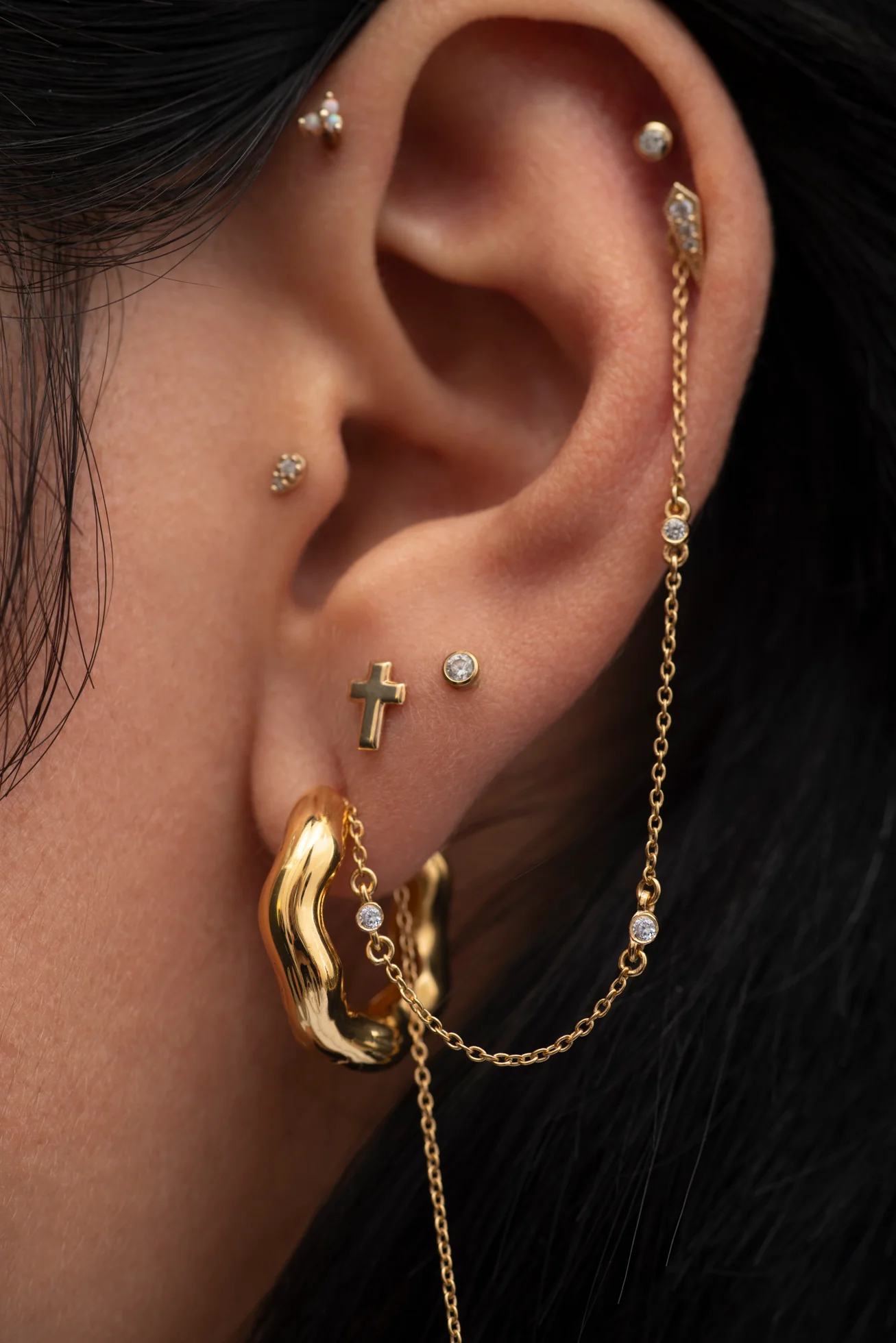 14K Solid Gold Mini Teardrop - Image 7