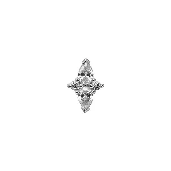 14k Solid Gold Pear Marquise Stud - Image 3