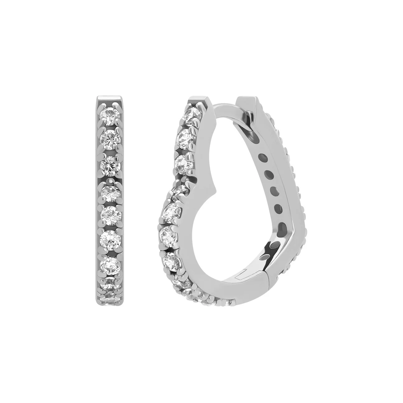 Heart Shaped Earrings - Pavé - Image 4